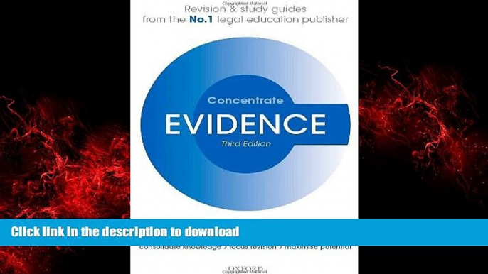 Buy books  Evidence Concentrate: Law Revision and Study Guide online to buy