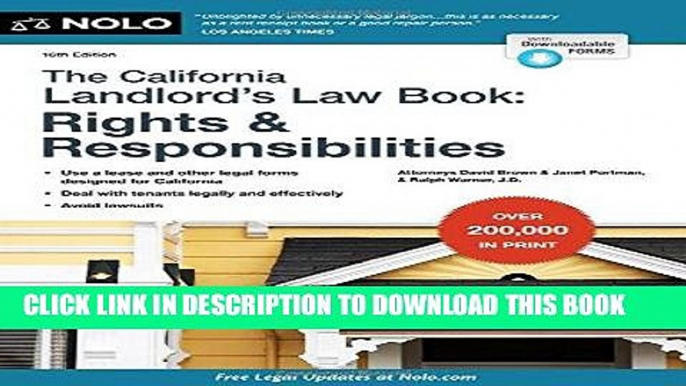 Ebook California Landlord s Law Book, The: Rights   Responsibilities (California Landlord s Law