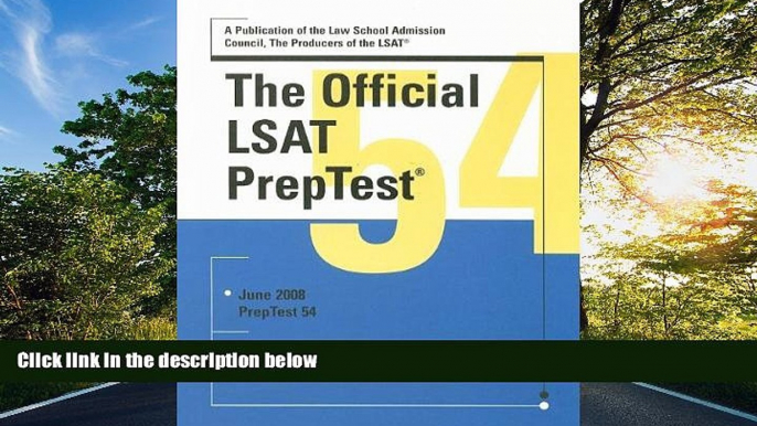 Choose Book The Official LSAT PrepTest 54