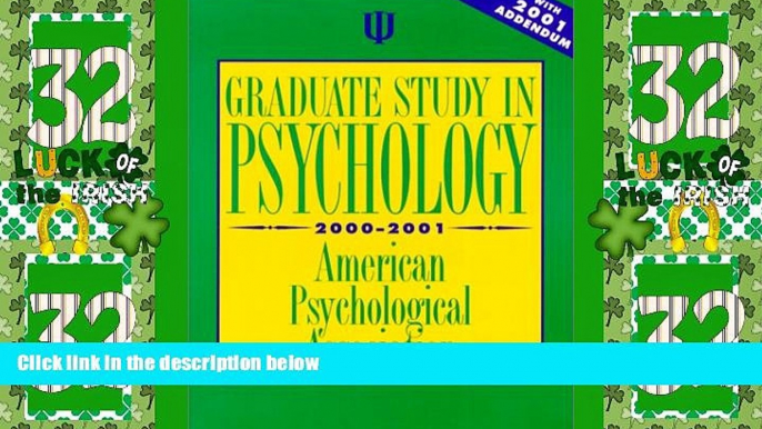 Deals in Books  Graduate Study in Psychology, 2000-2001: With 2001 Addendum (Graduate Study in