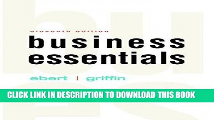 Ebook Business Essentials (11th Edition) Free Read