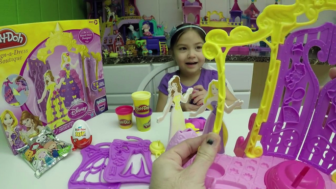 PRETTY DISNEY PRINCESS PLAY-DOH SURPRISE TOYS DESIGN A DRESS Kinder Joy Surprise Egg Toy Opening