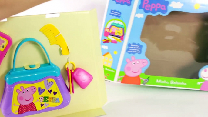 Peppa Pig e Suzy Bolsa da Peppa Igual da Mamãe Pig Toys Juguetes Brinquedos. Em Português