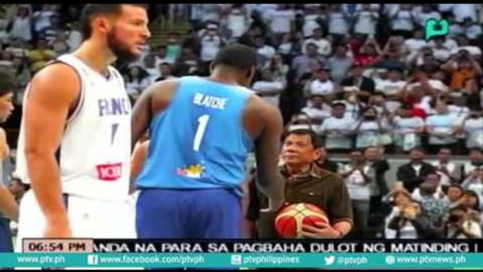 Pres. Duterte, nagbigay ng ceremonial toss sa laban ng Gilas Pilipinas at Team France kagabi