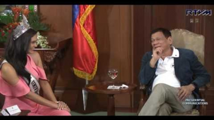 Courtesy call of 2015 Miss Universe Pia Wurtzbach Officialto President Rody Duterte