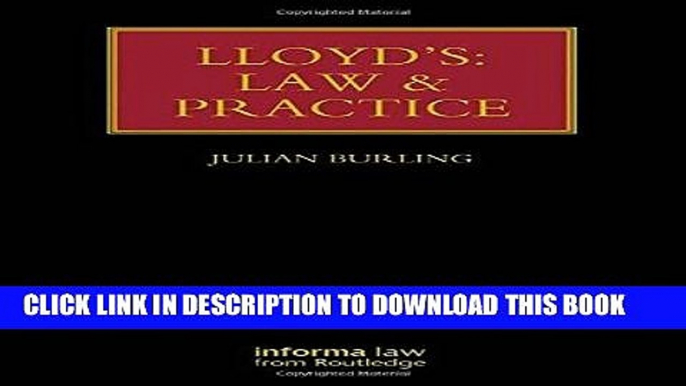 Ebook Lloyd s: Law and Practice (Lloyd s Insurance Law Library) Free Read