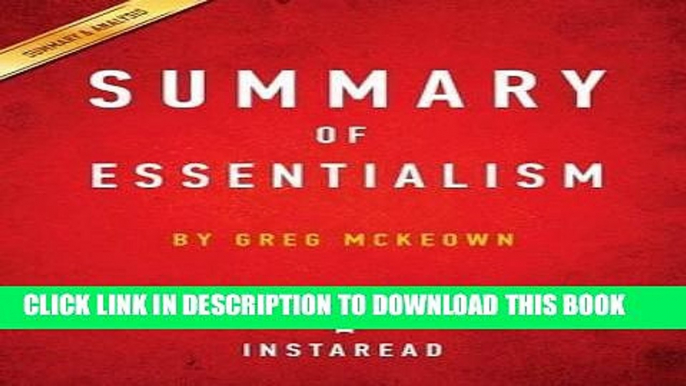 [PDF Kindle] Summary of Essentialism: By Greg McKeown - Includes Analysis Ebook Download