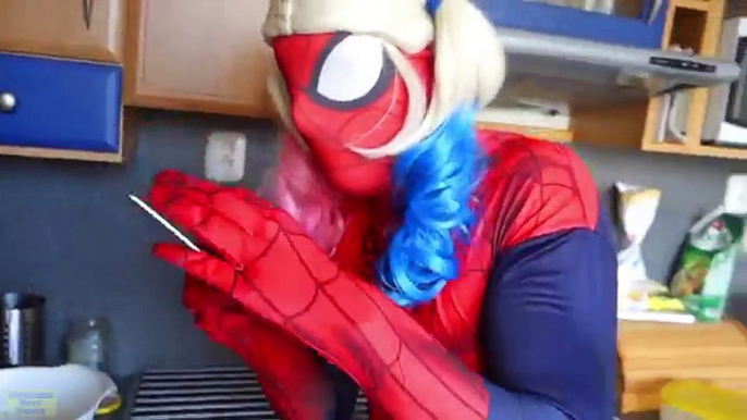 SPIDERMAN has HAIR of HARLEY QUINN PRANK - Superhero in real life