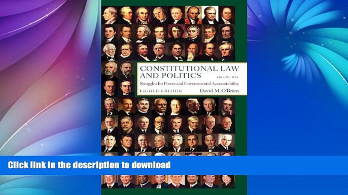 FAVORITE BOOK  Constitutional Law and Politics, Vol.1: Struggles for Power and Governmental