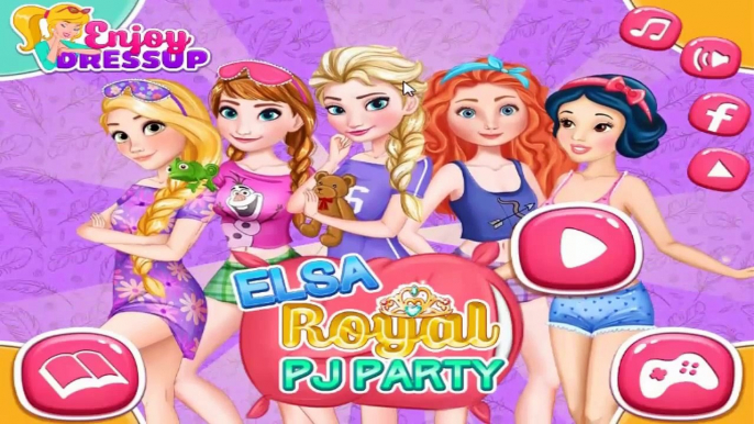 Игра Дисней Принцессы: Пижамная вечеринка Эльзы.|Game Disney Princess: pajama party Elsa