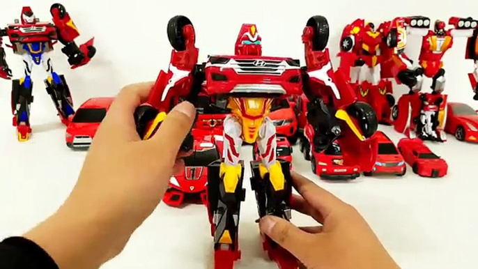 Red Color Transformers Carbot Tobot Miniforce Robot Car Toys 빨간색  헬로카봇 또봇 미니특공대 트랜스포머 자동차 장난감 변신 동영상