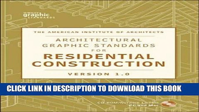 [PDF] Epub Architectural Graphic Standards for Residential Construction 1.0 CD-ROM Network Version