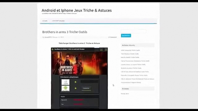 Télécharger Gratuit Brothers in Arms 3 Pirater Outils Triche et Astuce Iphone et Android