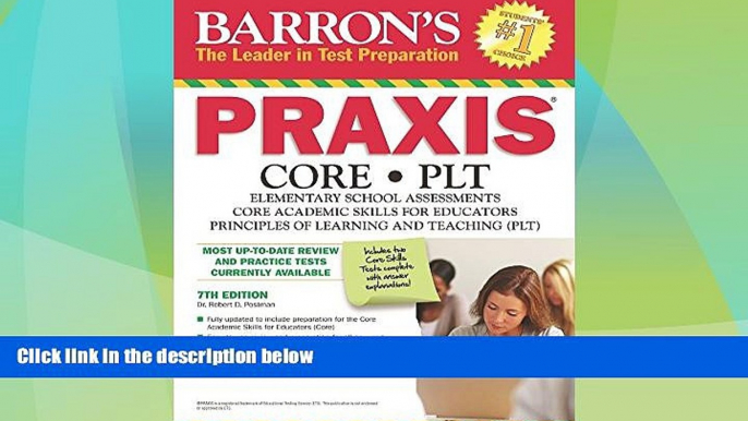 Big Sales  Barron s PRAXIS, 7th Edition: CORE/PLT  Premium Ebooks Best Seller in USA