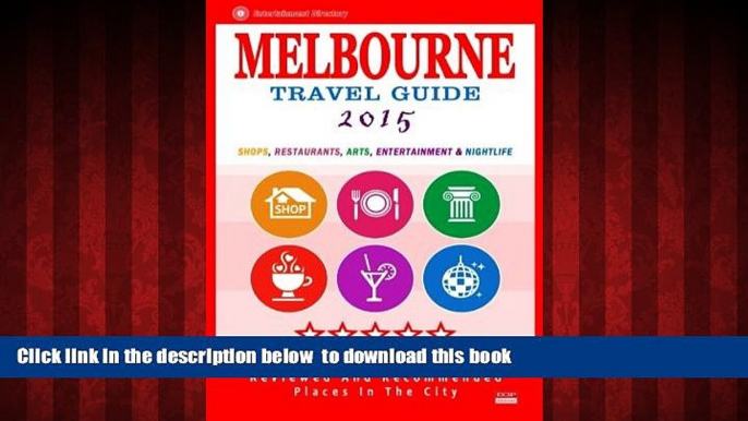 liberty books  Melbourne Travel Guide 2015: Shops, Restaurants, Arts, Entertainment and Nightlife