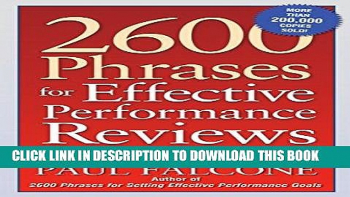 Ebook 2600 Phrases for Effective Performance Reviews: Ready-to-Use Words and Phrases That Really