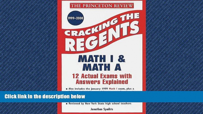 FAVORIT BOOK  Princeton Review: Cracking the Regents: Sequential Math I, 1999-2000 Edition