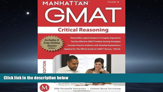 PDF [DOWNLOAD]  Critical Reasoning GMAT Strategy Guide, 5th Edition (Manhattan GMAT Preparation