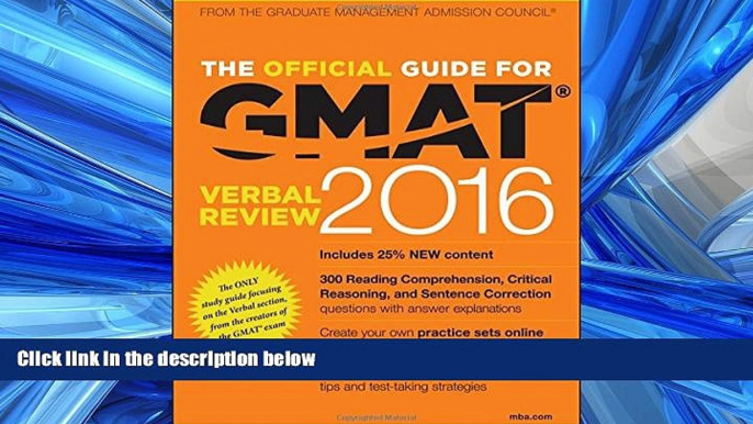 READ book The Official Guide for GMAT Verbal Review 2016 with Online Question Bank and Exclusive