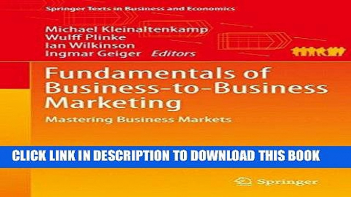 [PDF] Mobi Fundamentals of Business-to-Business Marketing: Mastering Business Markets (Springer