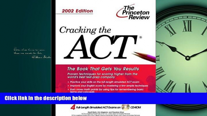 FAVORIT BOOK  Cracking the ACT with Sample Tests on CD-ROM, 2002 Edition (College Test Prep) BOOK