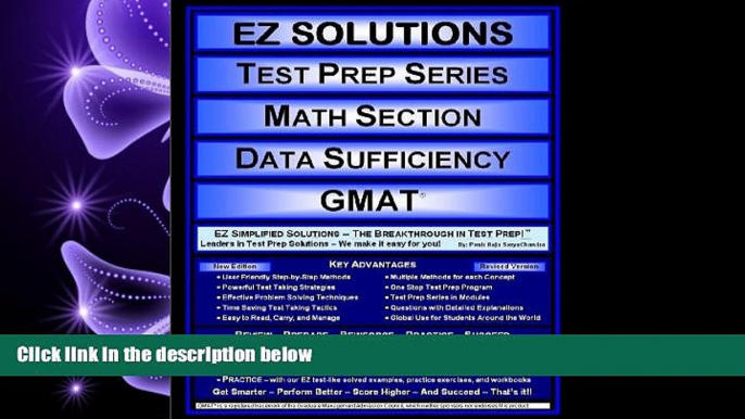 READ THE NEW BOOK  EZ Solutions - Test Prep Series - Math Section - Data Sufficiency - GMAT