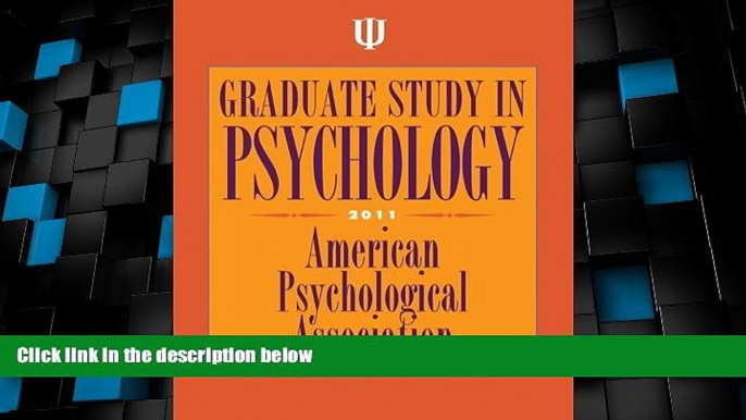 Price Graduate Study in Psychology 2011 American Psychological Association On Audio