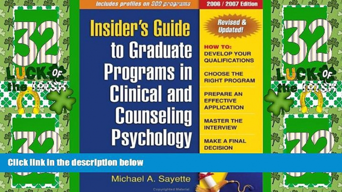 Best Price Insider s Guide to Graduate Programs in Clinical and Counseling Psychology: 2006/2007