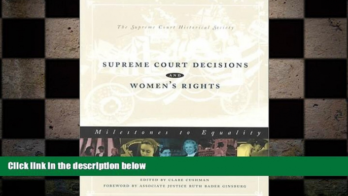 FAVORIT BOOK Supreme Court Decisions and Women s Rights Cushman C BOOOK ONLINE