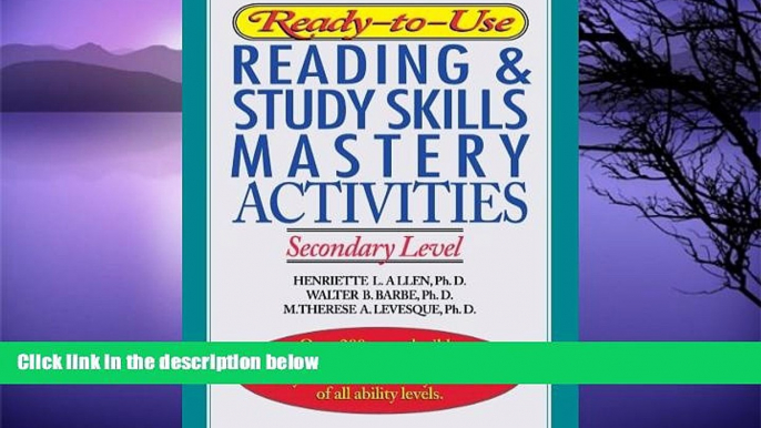 Pre Order Ready-to-Use Reading   Study Skills Mastery Activities: Secondary Level Henriette L.