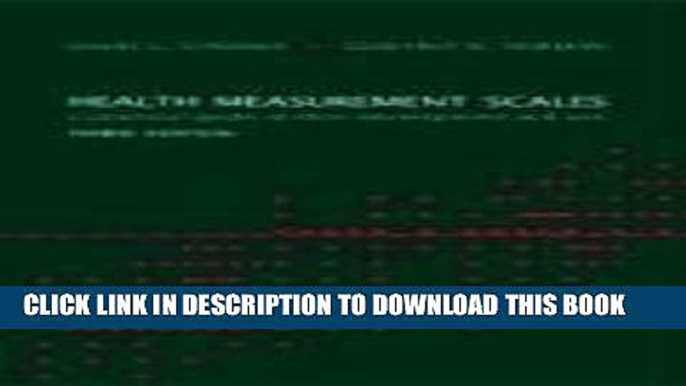 Ebook Health Measurement Scales: A Practical Guide to Their Development and Use (Oxford Medical