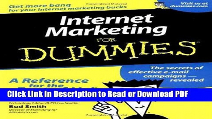 Download Internet Marketing For Dummies (For Dummies (Computers)) Free Books