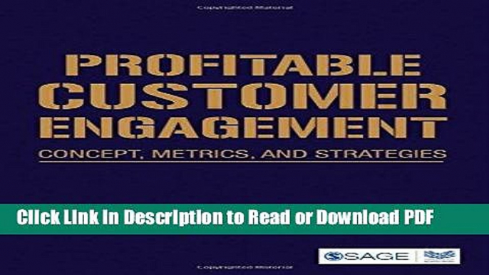 PDF Profitable Customer Engagement: Concept, Metrics and Strategies Ebook Online