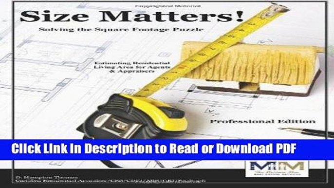 Read Size Matters - Appraiser s Edition -Residential Square Footage Free Books