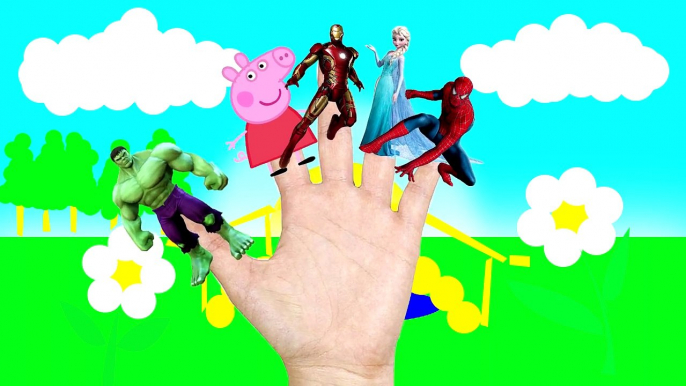 Spiderman Finger Family collection Nursery Rhymes Lyrics for Kids Peppa pig Frozen Elsa Lollipop