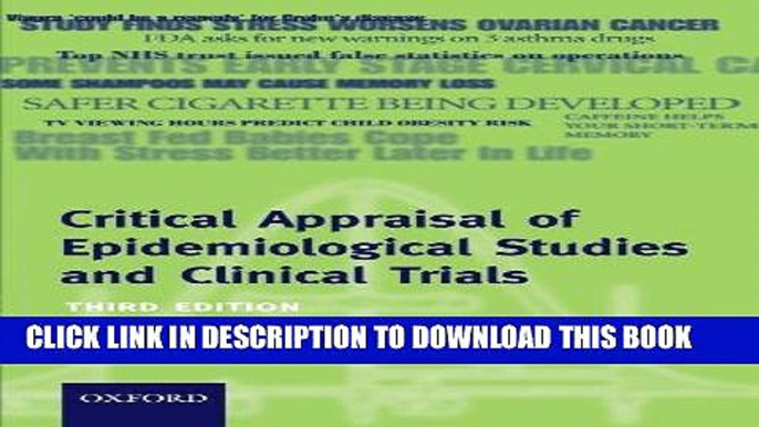 [READ] Mobi Critical Appraisal of Epidemiological Studies and Clinical Trials (Oxford Medical