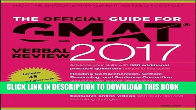 [PDF] The Official Guide for GMAT Verbal Review 2017 with Online Question Bank and Exclusive Video