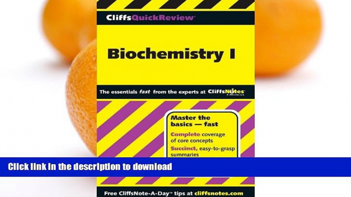 READ  CliffsQuickReview Biochemistry I (Cliffs Quick Review (Paperback)) FULL ONLINE