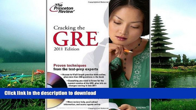 Hardcover Cracking the GRE with DVD, 2011 Edition (Graduate School Test Preparation) Princeton