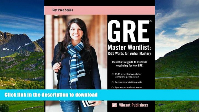 Pre Order GRE Master Wordlist: 1535 Words for Verbal Mastery Vibrant Publishers