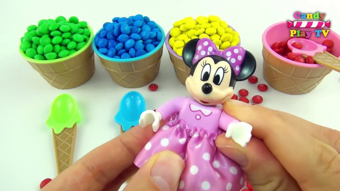 Candy Cupcakes Surprise Toy Dora Mickey Minnie Mouse Peppa Pig Paw Patrol | Learn Colors with M&Ms