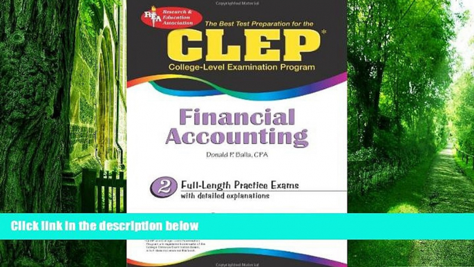 Pre Order CLEPÂ® Financial Accounting (CLEP Test Preparation) Donald Balla CPA On CD