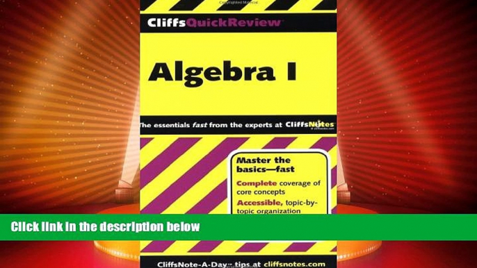 Best Price CliffsQuickReview Algebra I (Bk. 1) Jerry Bobrow Ph.D. For Kindle