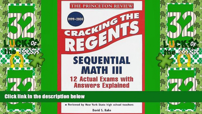 Best Price Princeton Review: Cracking the Regents: Sequential Math III, 1999-2000 Edition