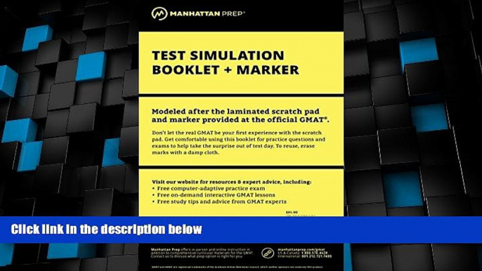 Best Price Manhattan GMAT Test Simulation Booklet w/ Marker Manhattan GMAT On Audio