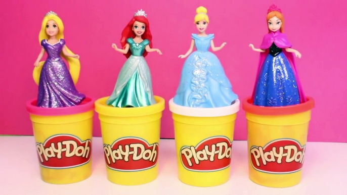 Disney Princess MagiClip Dolls Play Doh Dresses Princess Anna Ariel Rapunzel and Cinderella