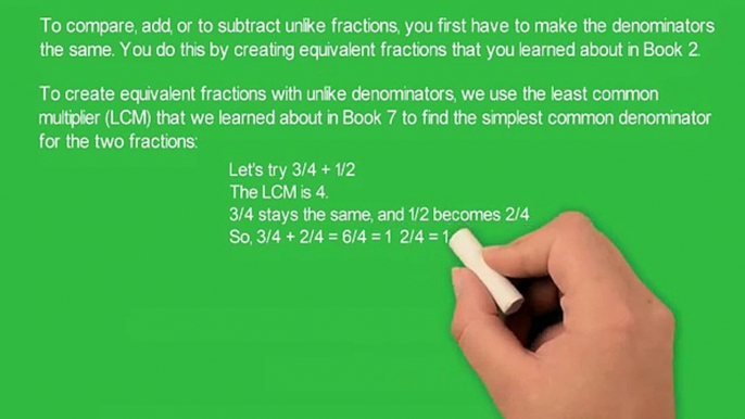 Adding and Subtracting Unlike Simple Fractions - Book 8