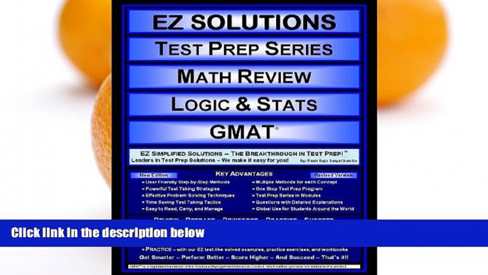 Pre Order EZ Solutions - Test Prep Series - Math Review - Logic   Stats - GMAT (Ez Solutions: Test