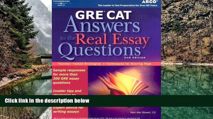 Buy Arco GRE CAT Answers to Real Essay Questions (Peterson s GRE Answers to the Real Essay