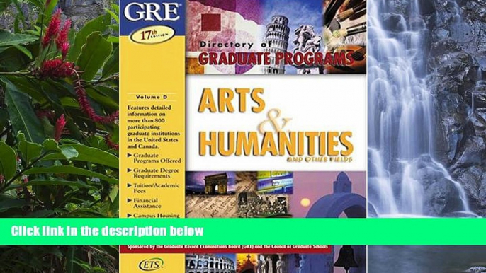 Buy Ets Arts   Humanities (Directory of Graduate Programs: Vol. D: Arts, Humanities   Other